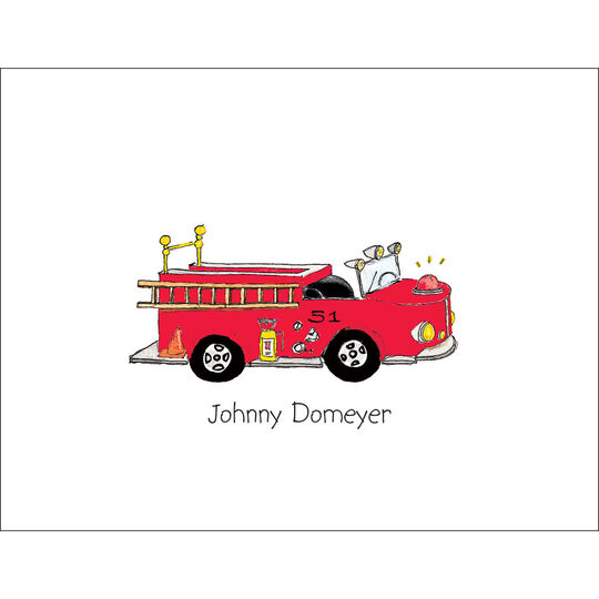 Fire Engine Folded Note Cards